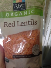 Here's the actual bag of lentils Kaz brought me..